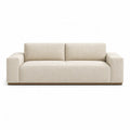 Canapé droit 3 places rectangulaire en polyester beige 220 x 95 x 75 cm