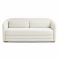 Canapé droit 2 places en polyester bouclé écru 170 x 90 x 75 cm