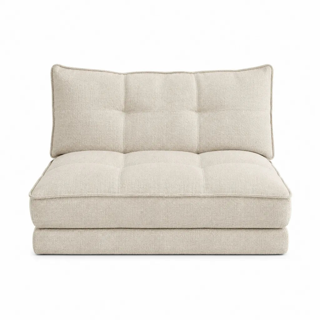 Fauteuil modulable 1 place en polyester écru 110 x 105 x 75 cm